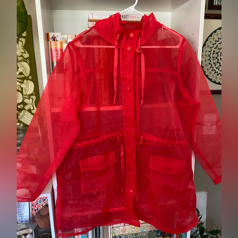Red Sheer Jacket w/ Hood